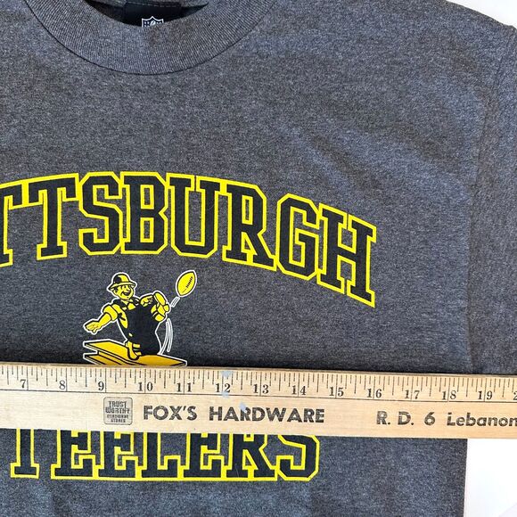 STEELERS Pittsburgh NFL Team Apparel Vintage Retro Design T-Shirt Gray Large L - Picture 5 of 6